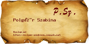 Polgár Szabina névjegykártya
